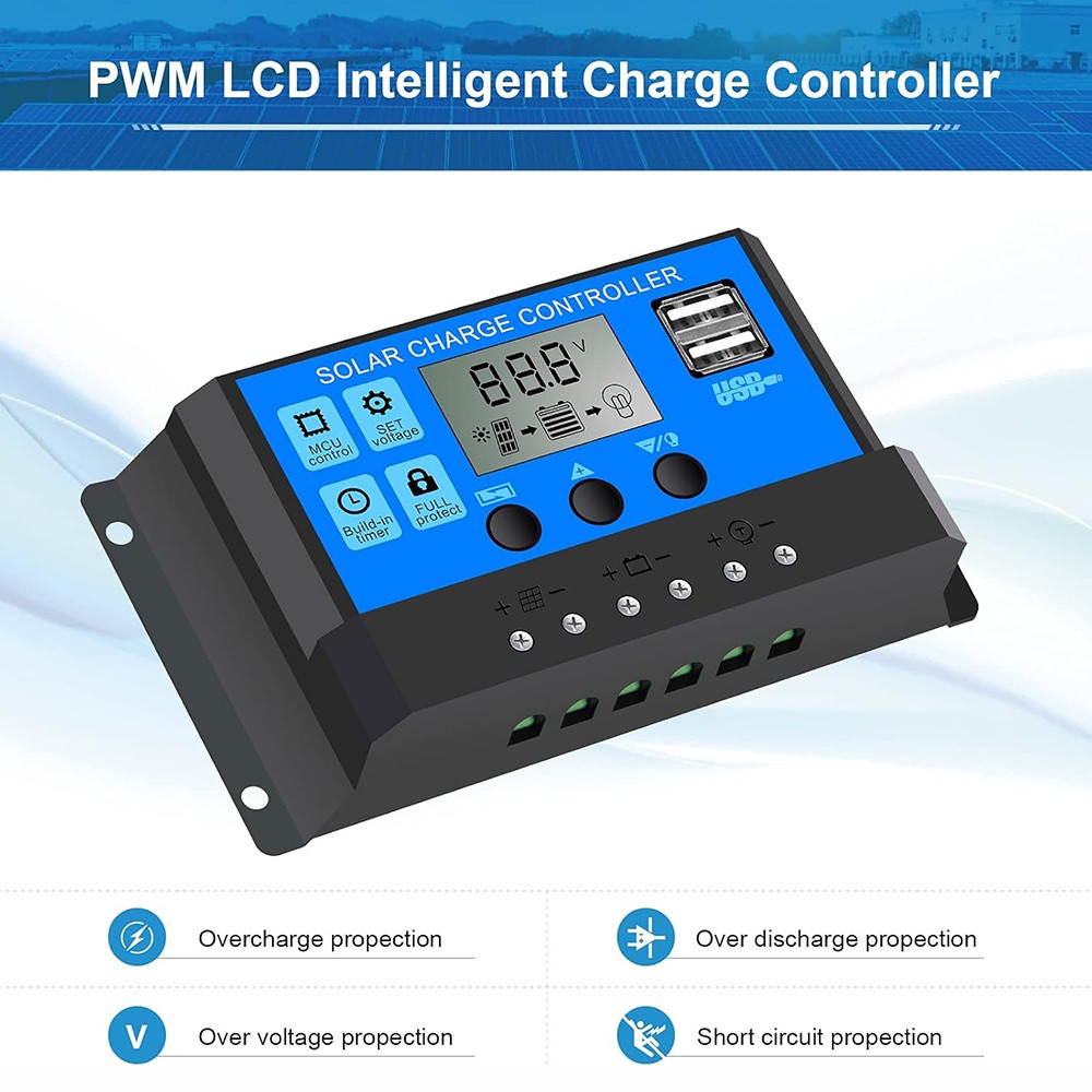 2 Set 20W Solar Panel Kit 100A 12V Battery Charger w/ Controller Caravan Boat RV
