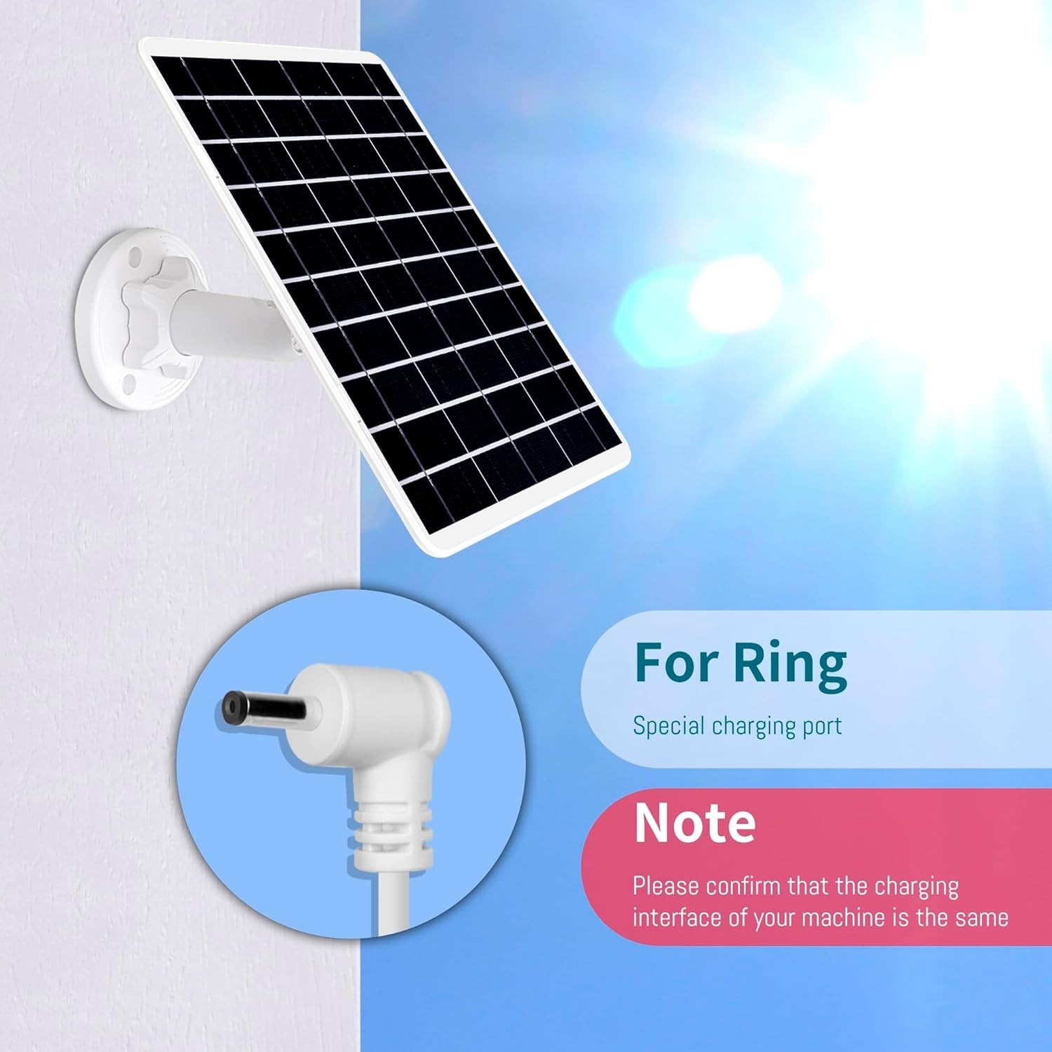 Ring Solar Panel(2nd Generation), 5W Panel Charger 2Pack White