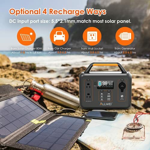 Portable Power Station 300w Solar Generator 280wh Typec Pd60w Regulated Dc Outpu