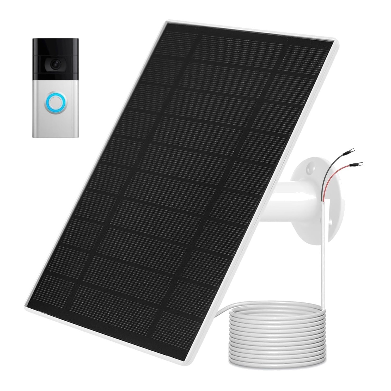 Solar Charger Compatible for Ring Video Doorbell 3/3 Plus/4/Battery Doorbell Plu