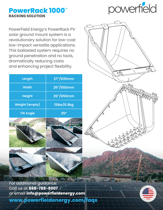 10 x PowerField PowerRack Solar Ground-Mount System for Panels up to 41.3” Width