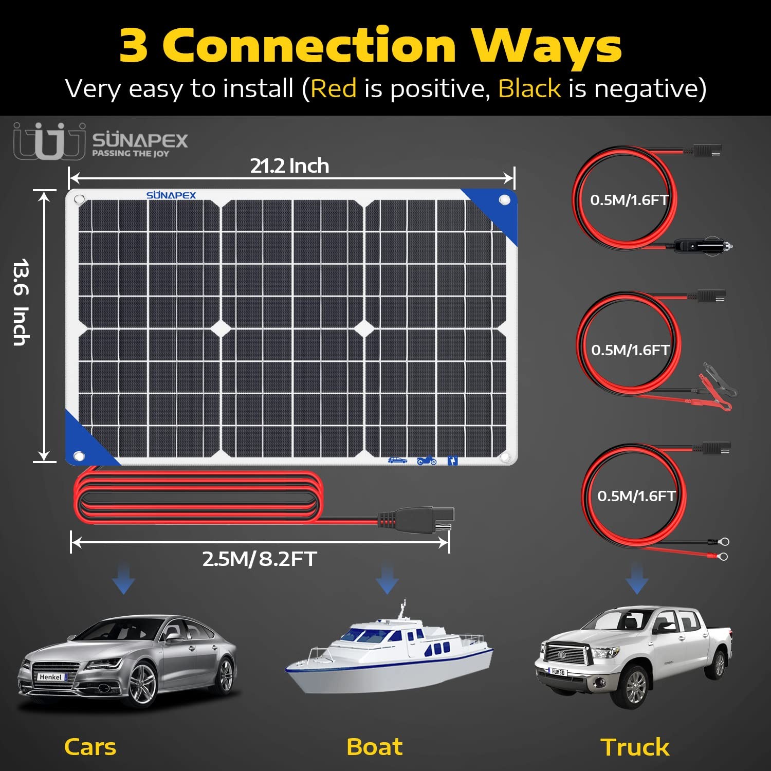 30W Solar Trickle Charger Maintainer 12V Solar Powered Battery Charger for Car