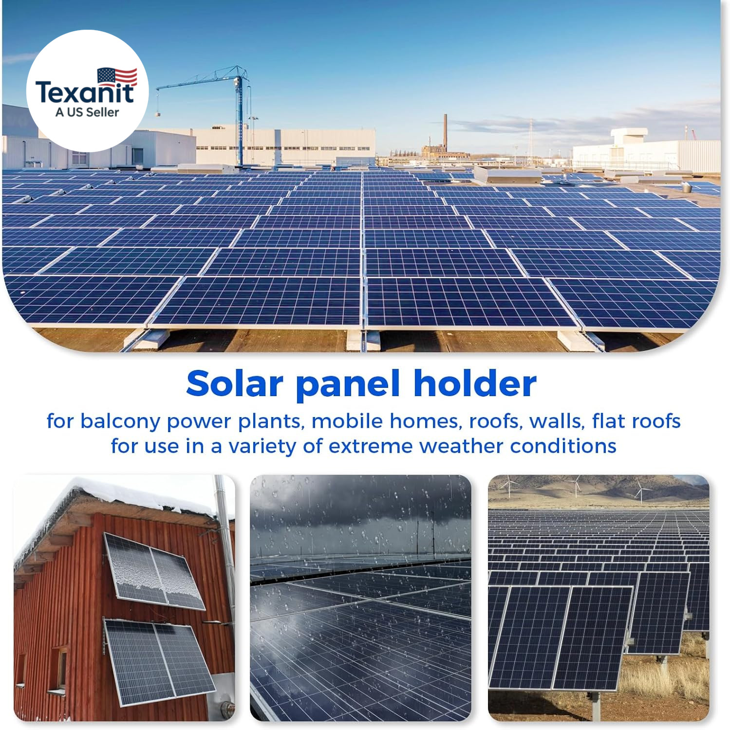 2 Set Adjustable Solar Panel Tilt Mount Brackets Aluminum Alloy Mounting Bracket