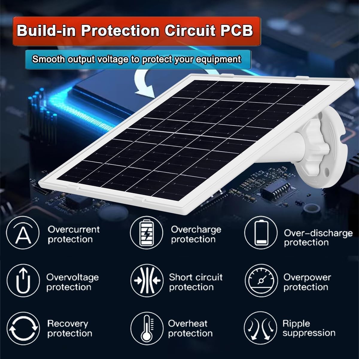 8W/5V Solar Panel,Faster Than 5W/5V Charging,IP65 Waterproof,Suitable for Cam…