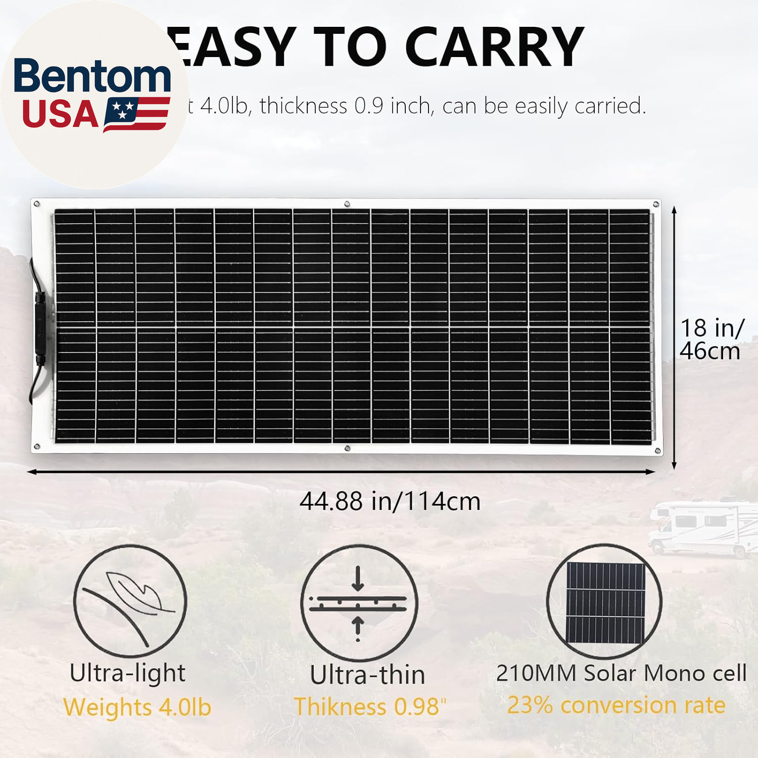 Solar Panel 200W 12V Flexible System Kit,2X100W Monocrystalline Fiberglass Modul