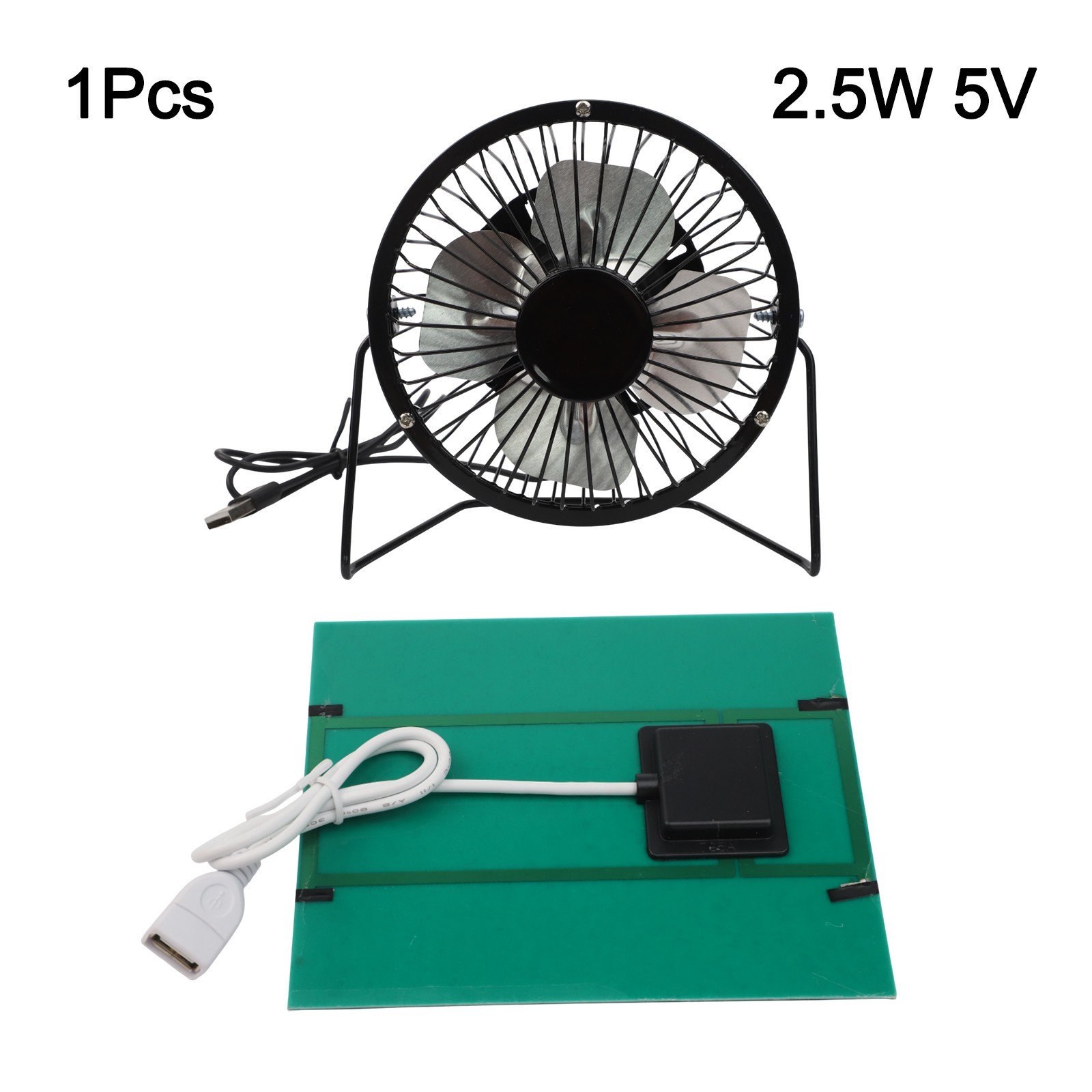 Indoor Air Circulation Portable Exhaust Fan 4 Inch Fan 2.5W Solar Power