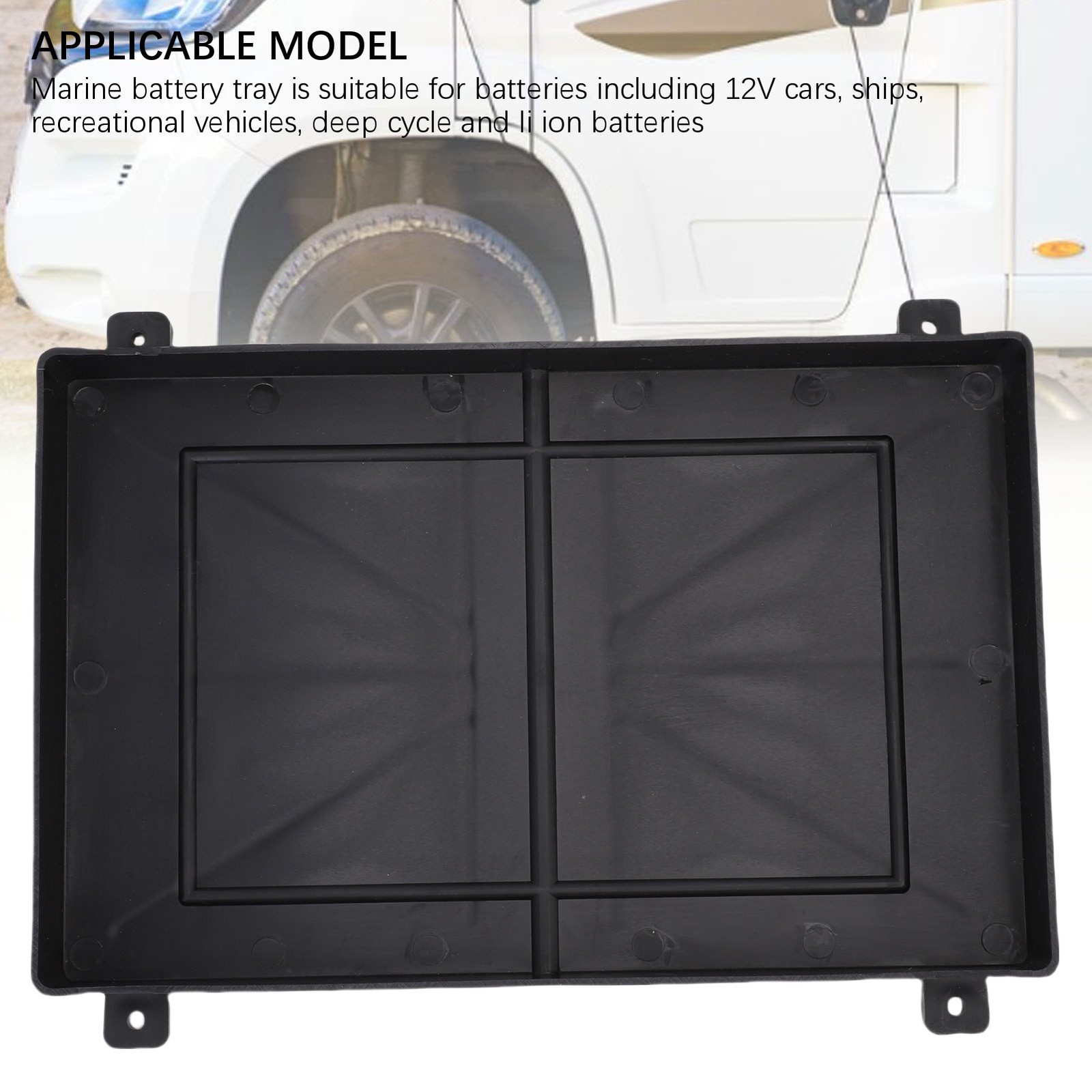 Marine Battery Tray 12V Portable Non Slide Boat Battery Holder With Hold Do LYND