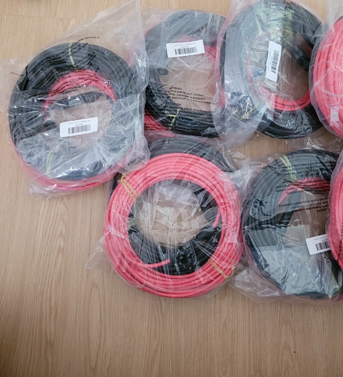 WindyNation 10 AWG Solar Cable 50ft Black And Red 7 pack