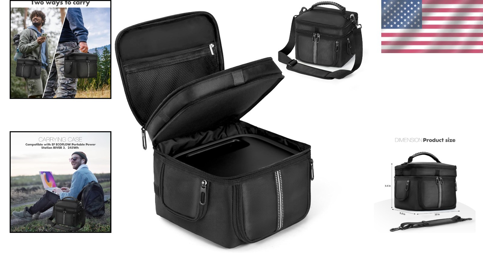 Elegant Storage Bag for EF ECOFLOW RIVER 3 – Includes Adjustable Shoulder Strap