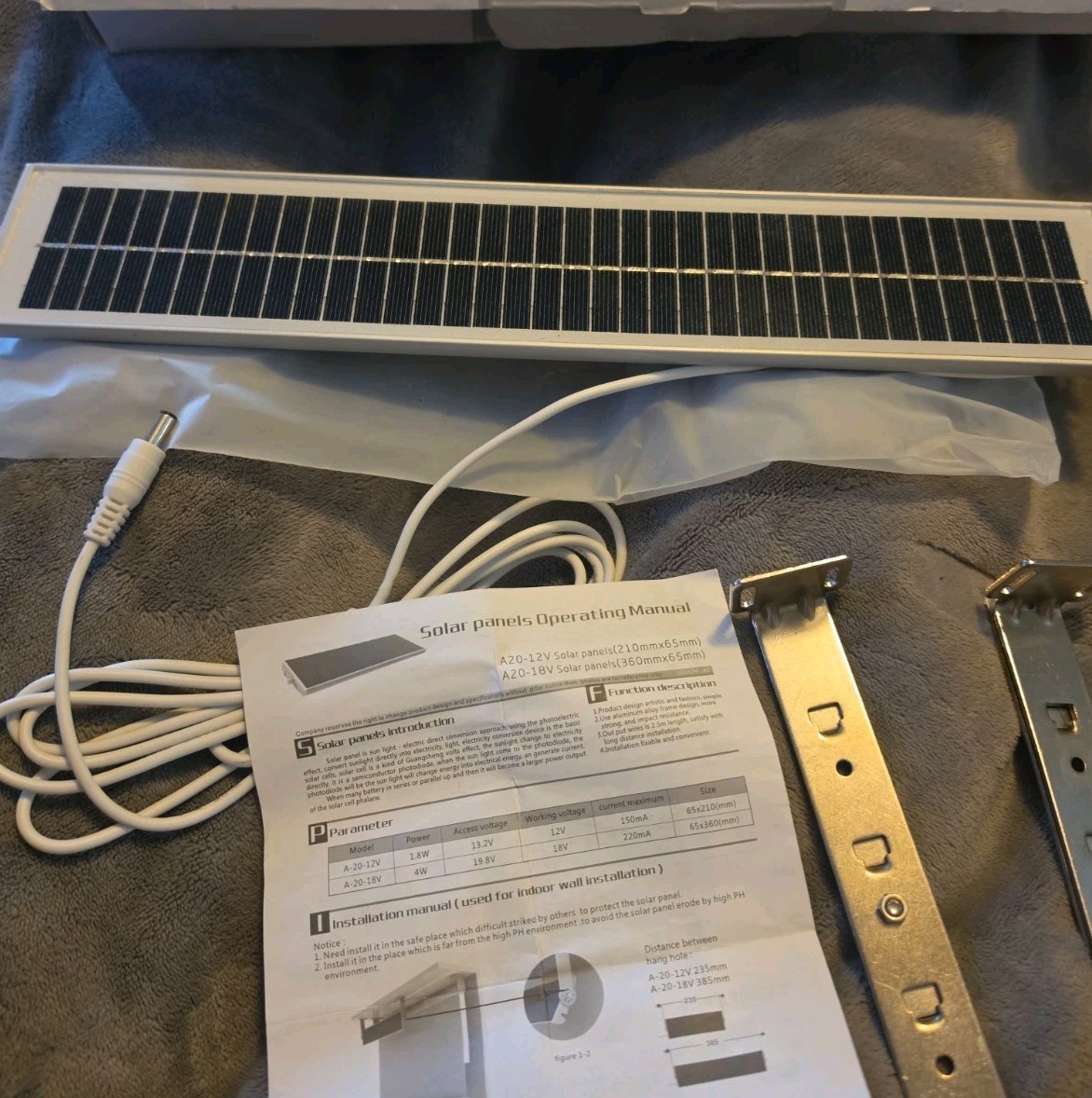 A20-18V 18V 4W Solar Panel w/ DC Barrel Plug D22601