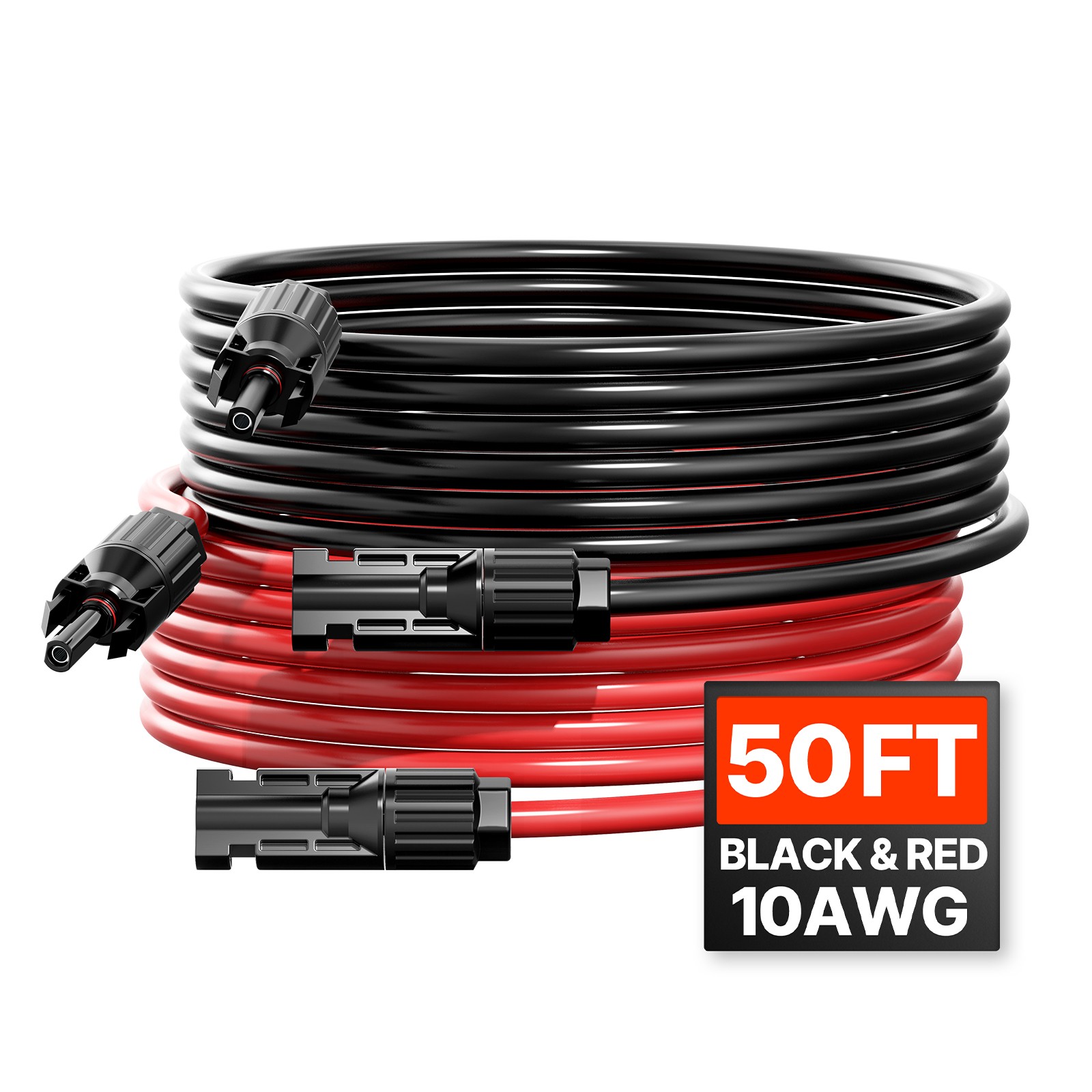 Uimoso 50FT Solar Panel Extension Wire with Female &Male Connectors 10AWG 1 Pair