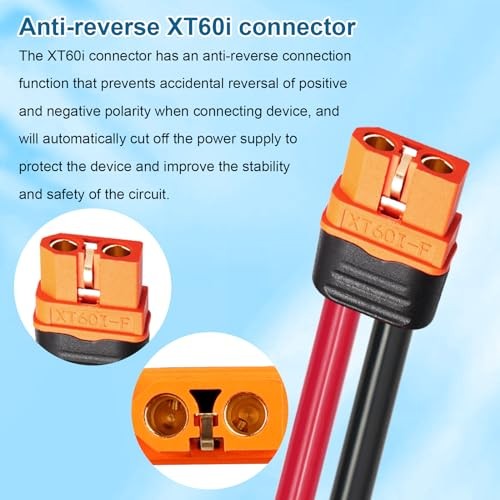 Solar to XT60i Cable 10AWG with Flame Retardant Protective Sleeving – 5FT