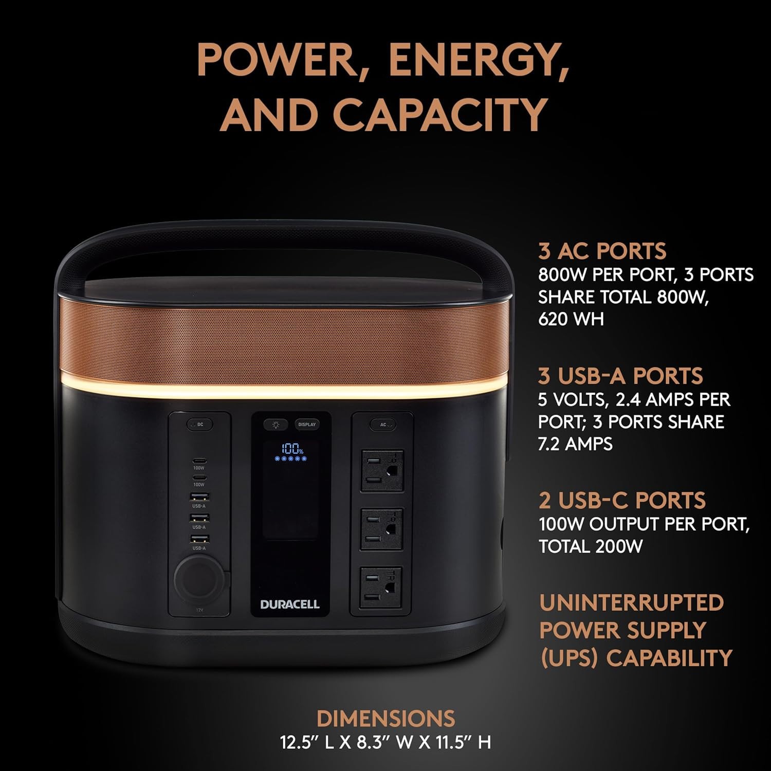 Duracell G800 Portable Power Station & G-Solar 100W Portable Solar Panel
