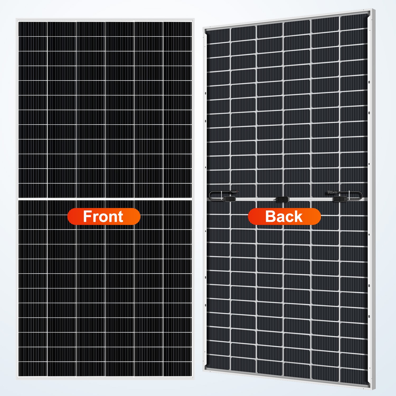 DOKIO 600W N-Type Bifacial Rigid Solar Panel for off-grid emergency backup power