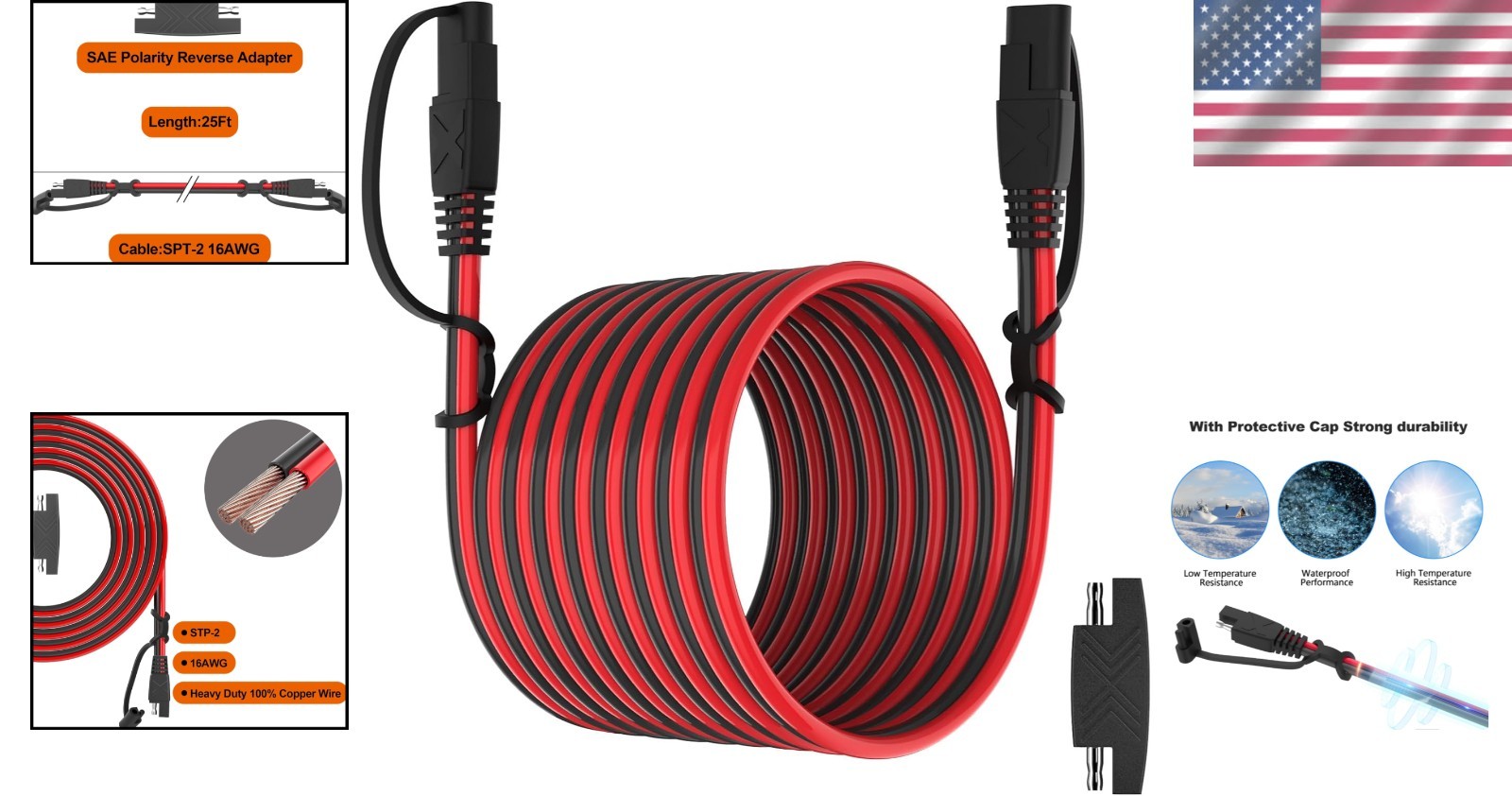 25FT SAE Extension Cable Quick Disconnect Connector