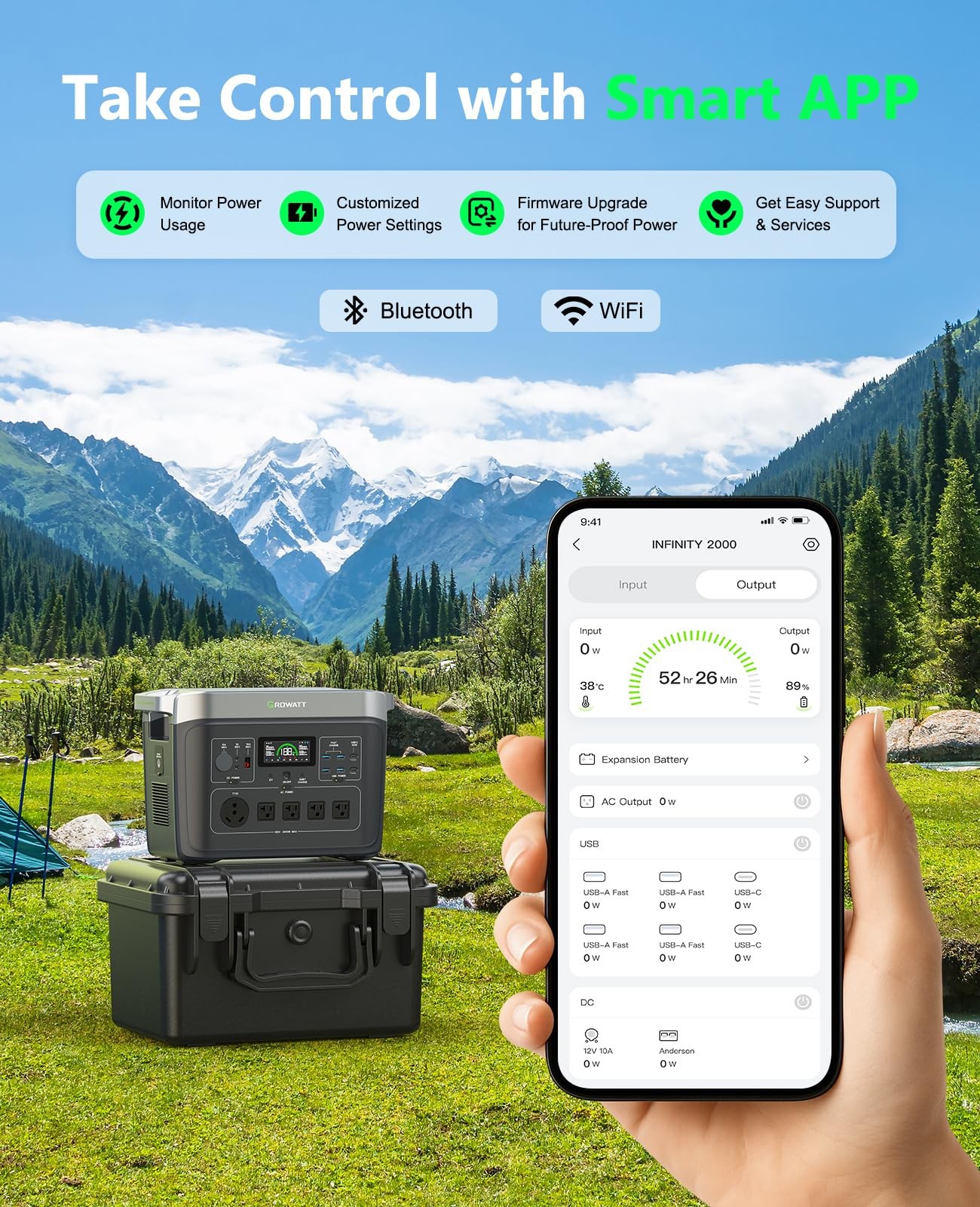GROWATT INFINITY 2000 Pro Portable Power Station with 200W Solar Panel, 2048W…