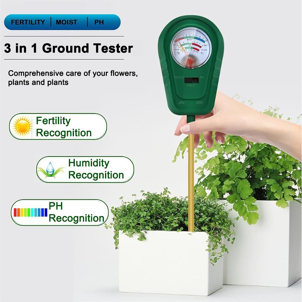 PH Meter Soil Tester Garden Beds Potted Plants Measures Moisture PH Fertility