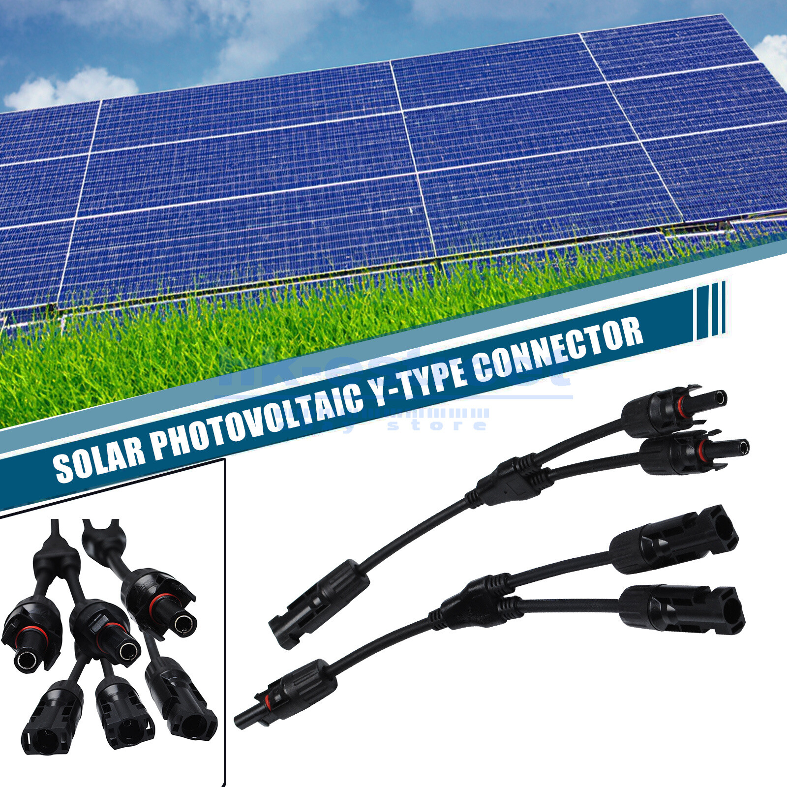 Solar Panel Y Branch Cable Connection Waterproof Adapter Connector Extension