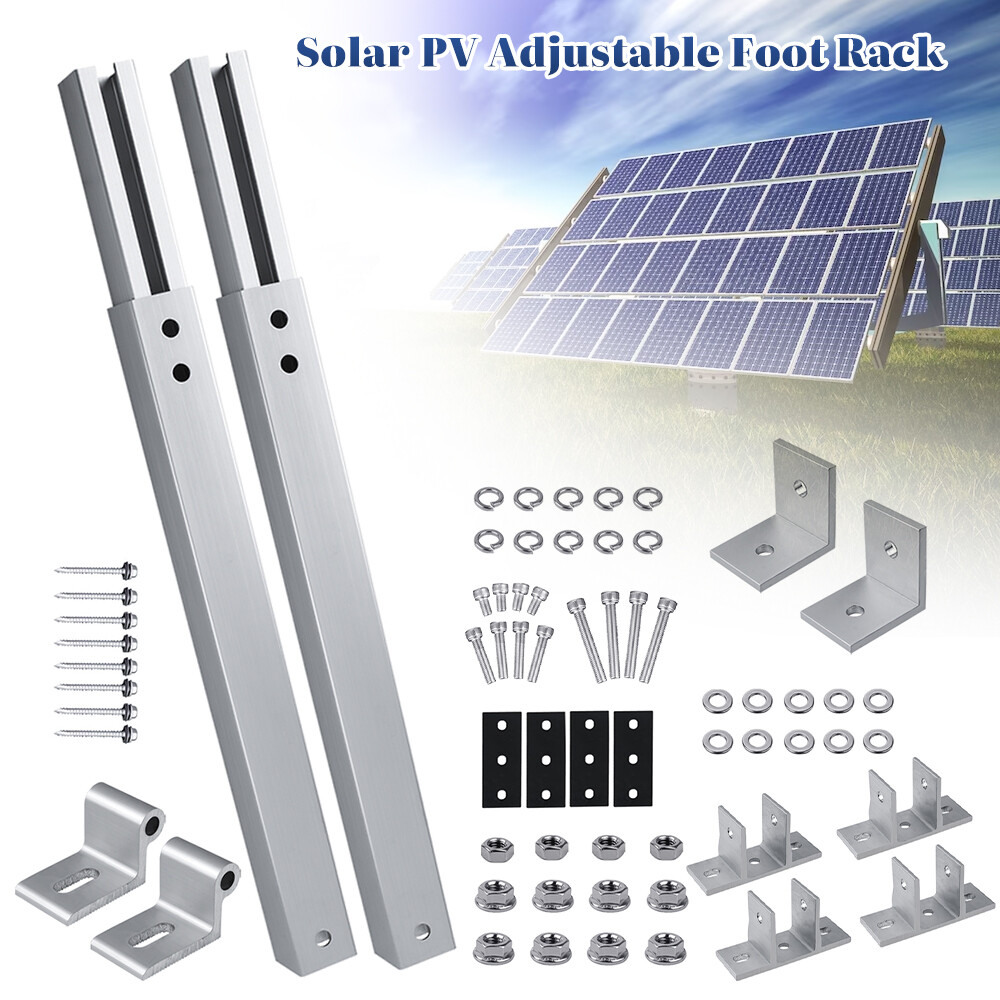 Adjustable Solar Panel Mounting Brackets Kit System Aluminum RV Roof Tilt Mount