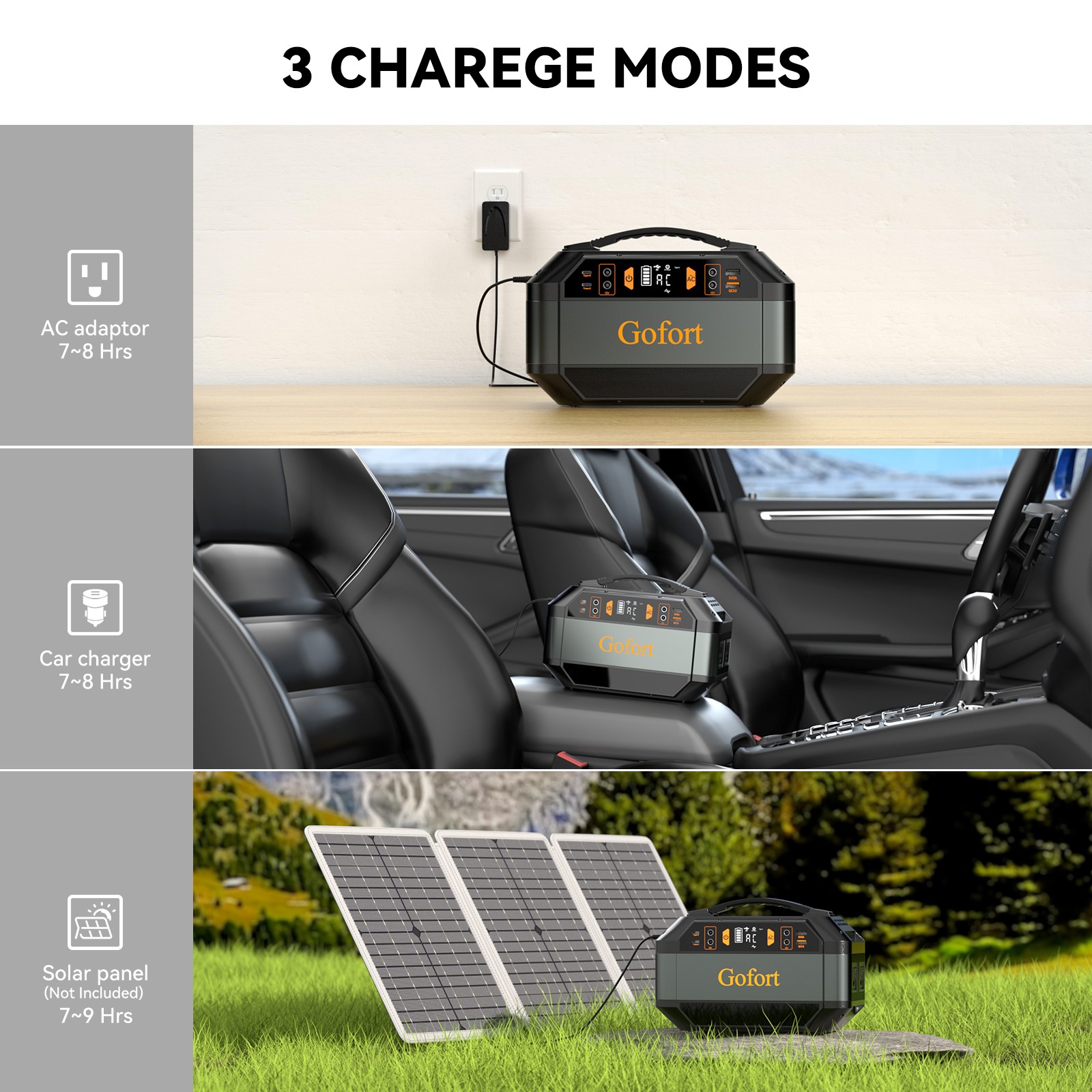 Flashfish P56 Portable Power Station 330W 299Wh With 60W18V Foldable Solar Panel