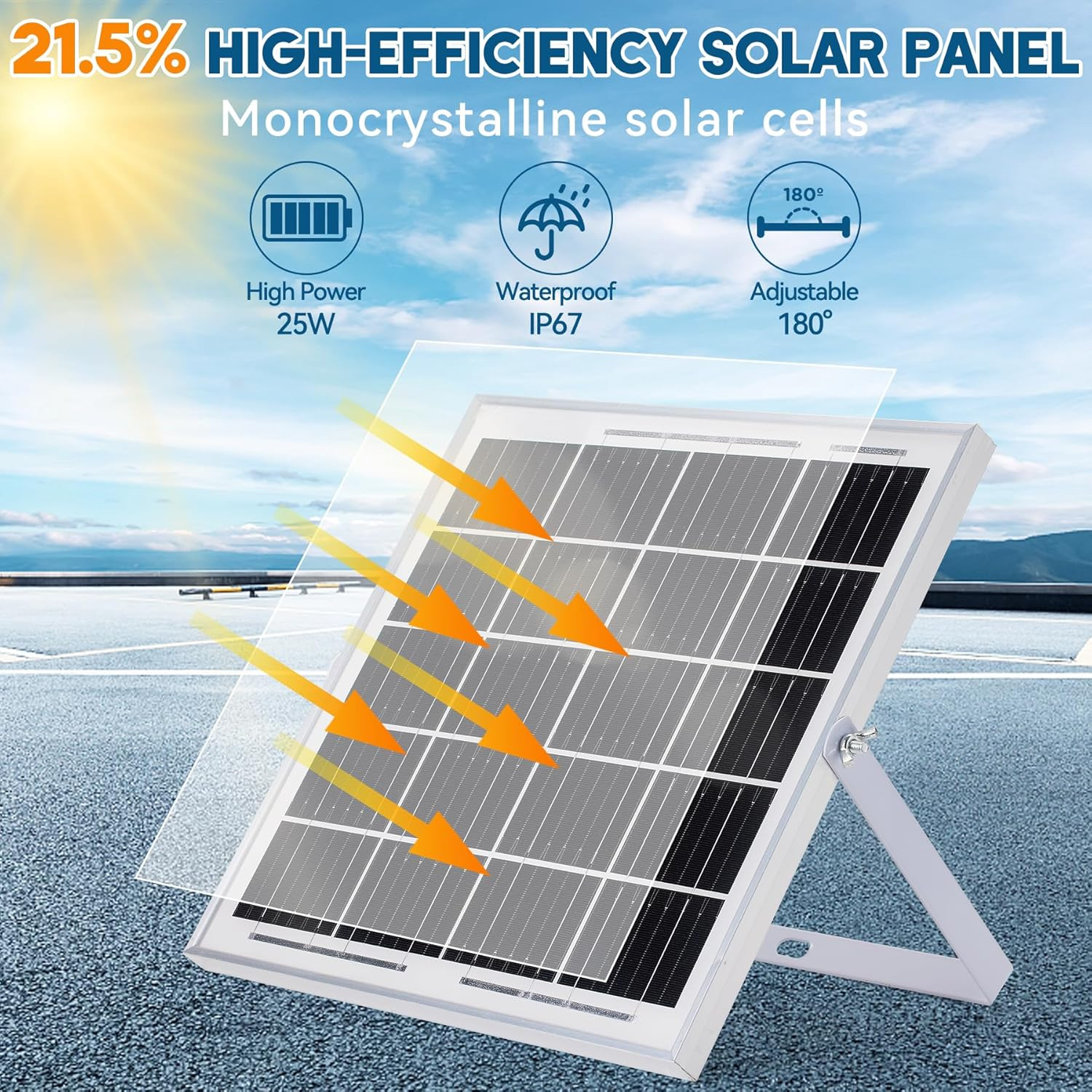 Solar Powered Exhaust Fan, 25W Solar Panel+8″ High Speed Solar Powered Fans, Sol