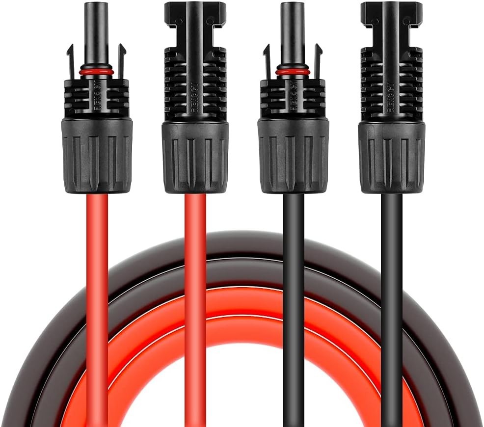 Solar Panel Extension IP67 Cable 15 Feet 10AWG with Female and Male Connector