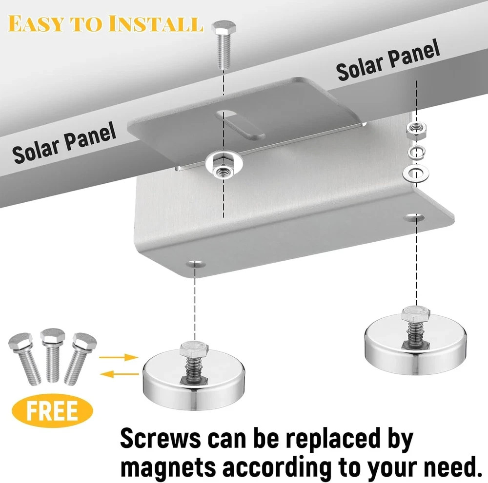 4 Pack 1200 Lbs No Drill Magnetic Solar Panel Mount Bracket Solar Panel Mountin