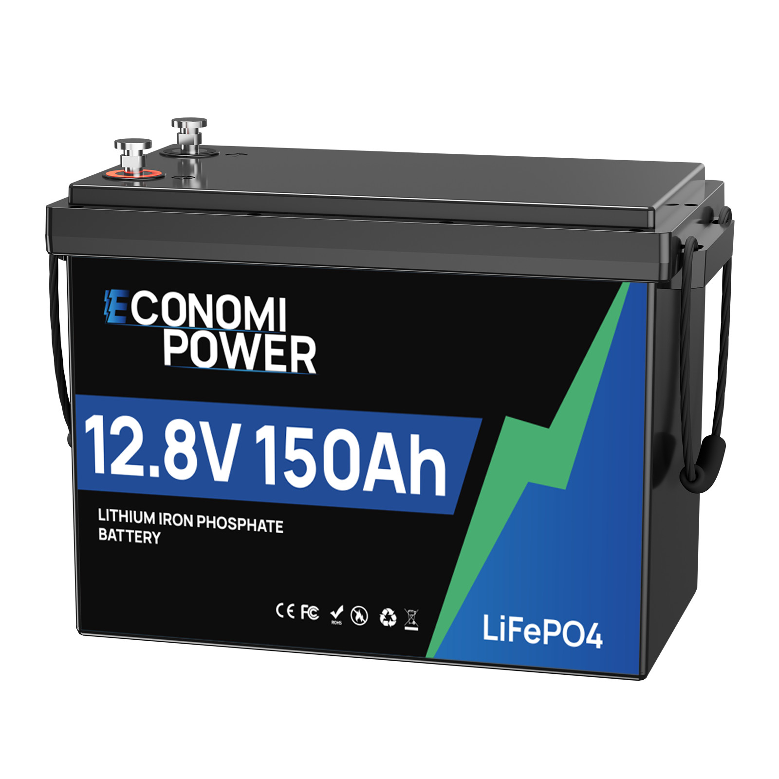 12V 150Ah LiFePO4 Battery 1920Wh Deep Cycle 150A BMS RV Off-Grid Solar Marine
