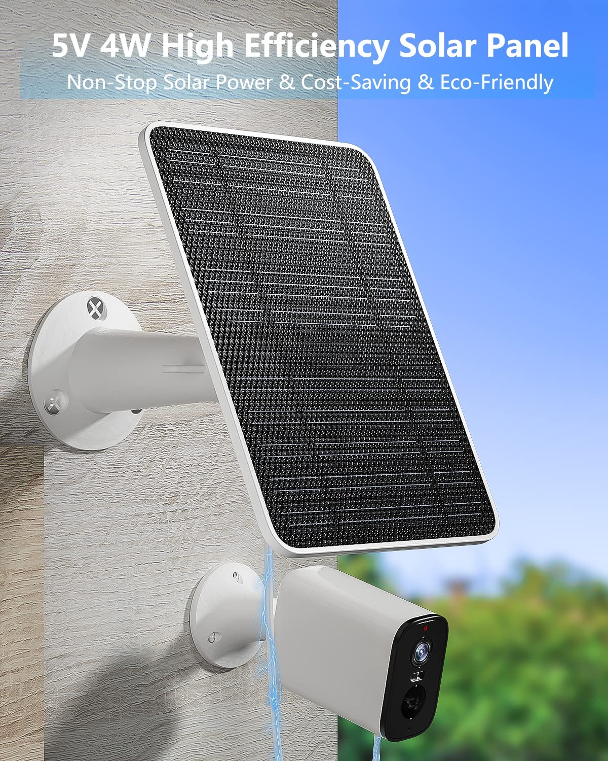 Solar Panel for Security Camera, 5W Solar Panel Charger Compatible with Eufyc…