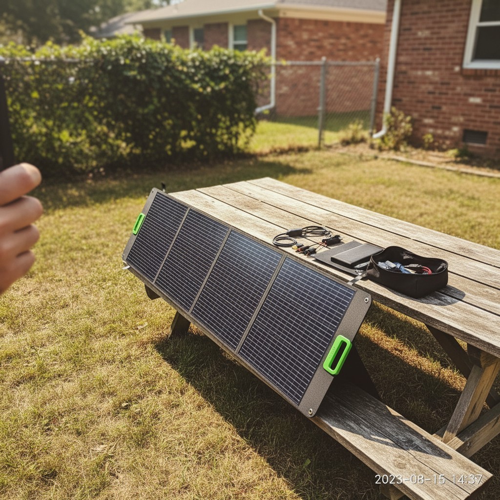 Durable 200W Folding Solar Panel with 4 Kickstands for Outdoor Power Generation