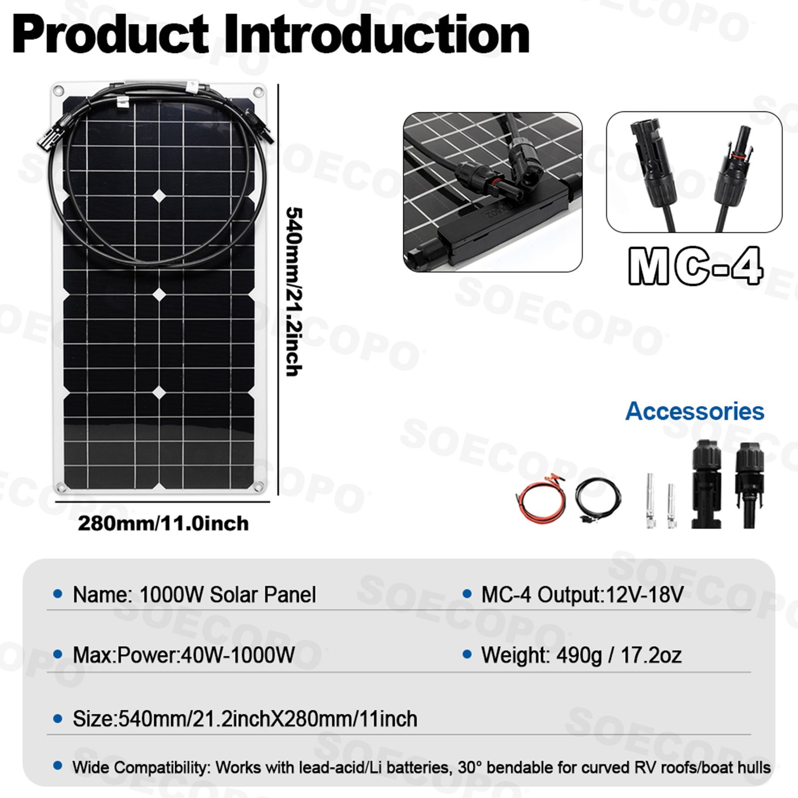 6000W Peak Solar System Kit 2pcs Panel 110V/220V Inverter For Camp Home charger