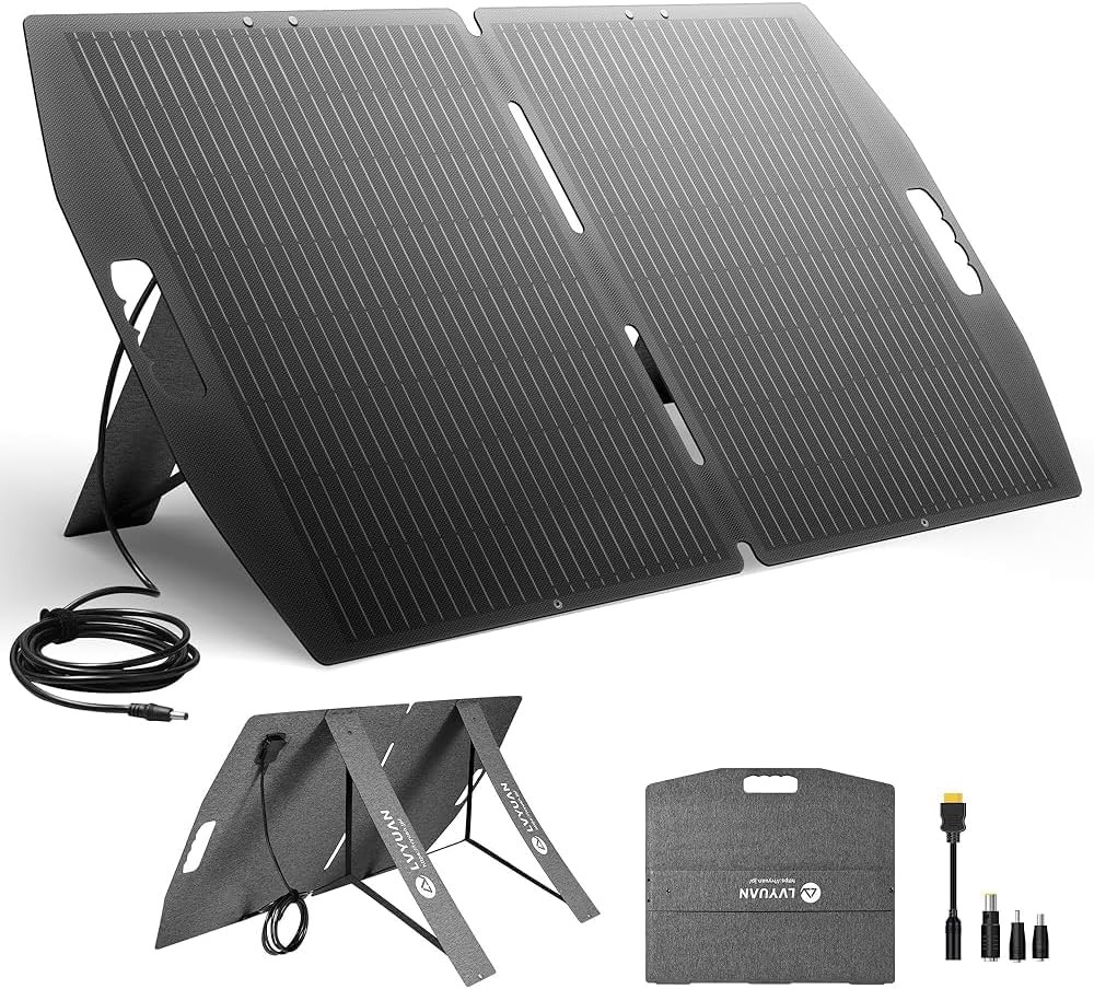 100W Portable Solar Panel for Power Station, Foldable Solar Panel 23.5% Mono Cel