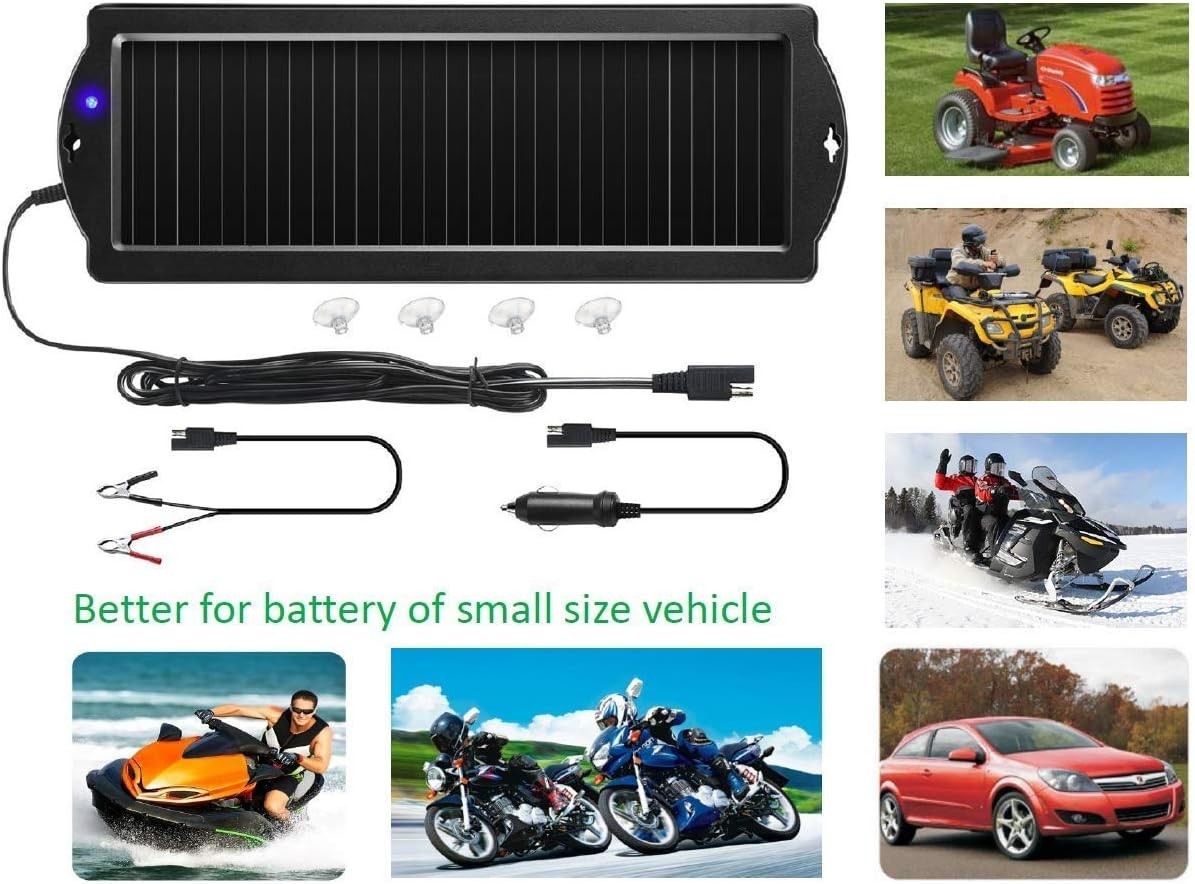 Car Battery Trickle Charger & Maintainer 12V Solar Panel Power Battery Charger w