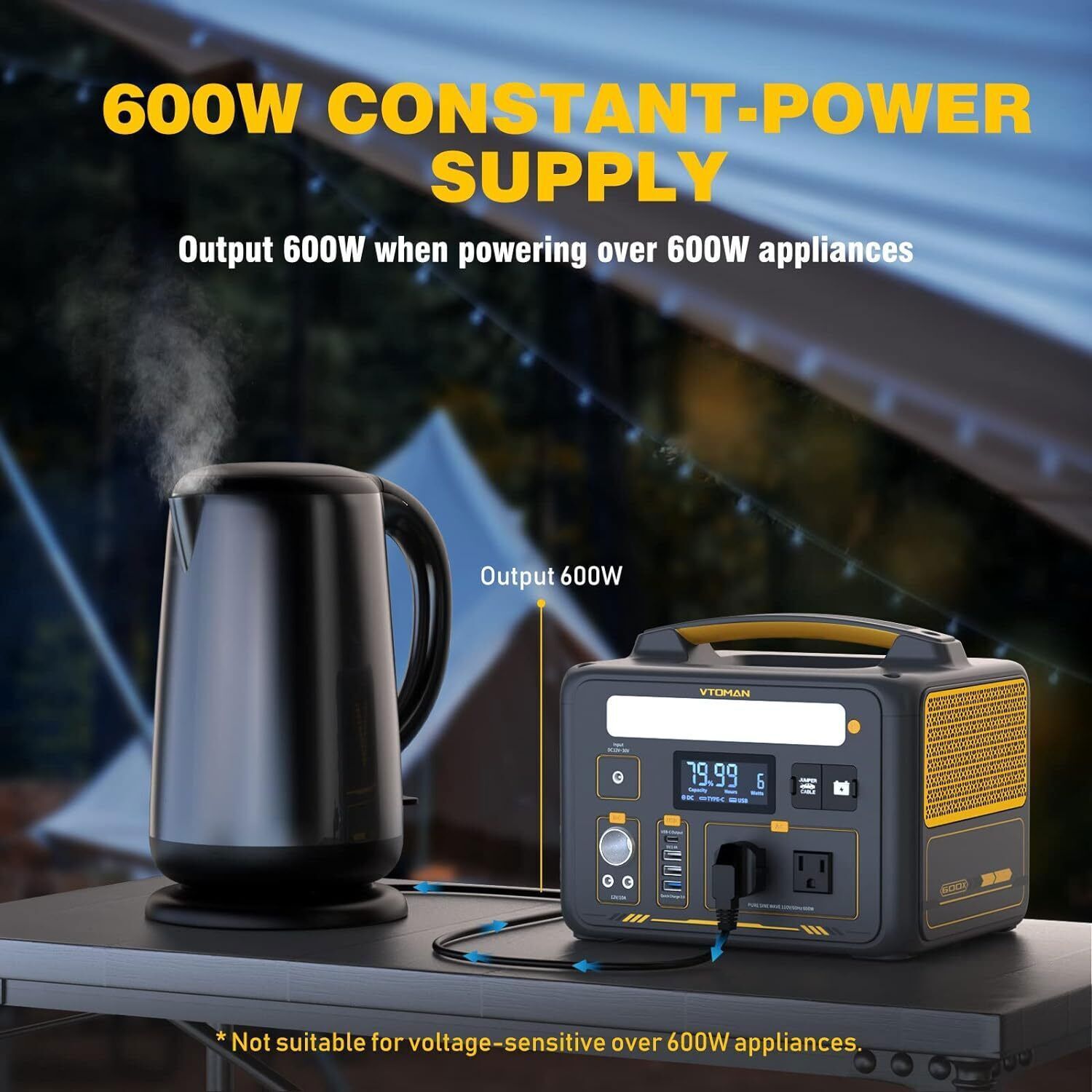 New VTOMAN Jump 600X Portable Power Station 600W (1200W Peak) 299Wh LiFePO4