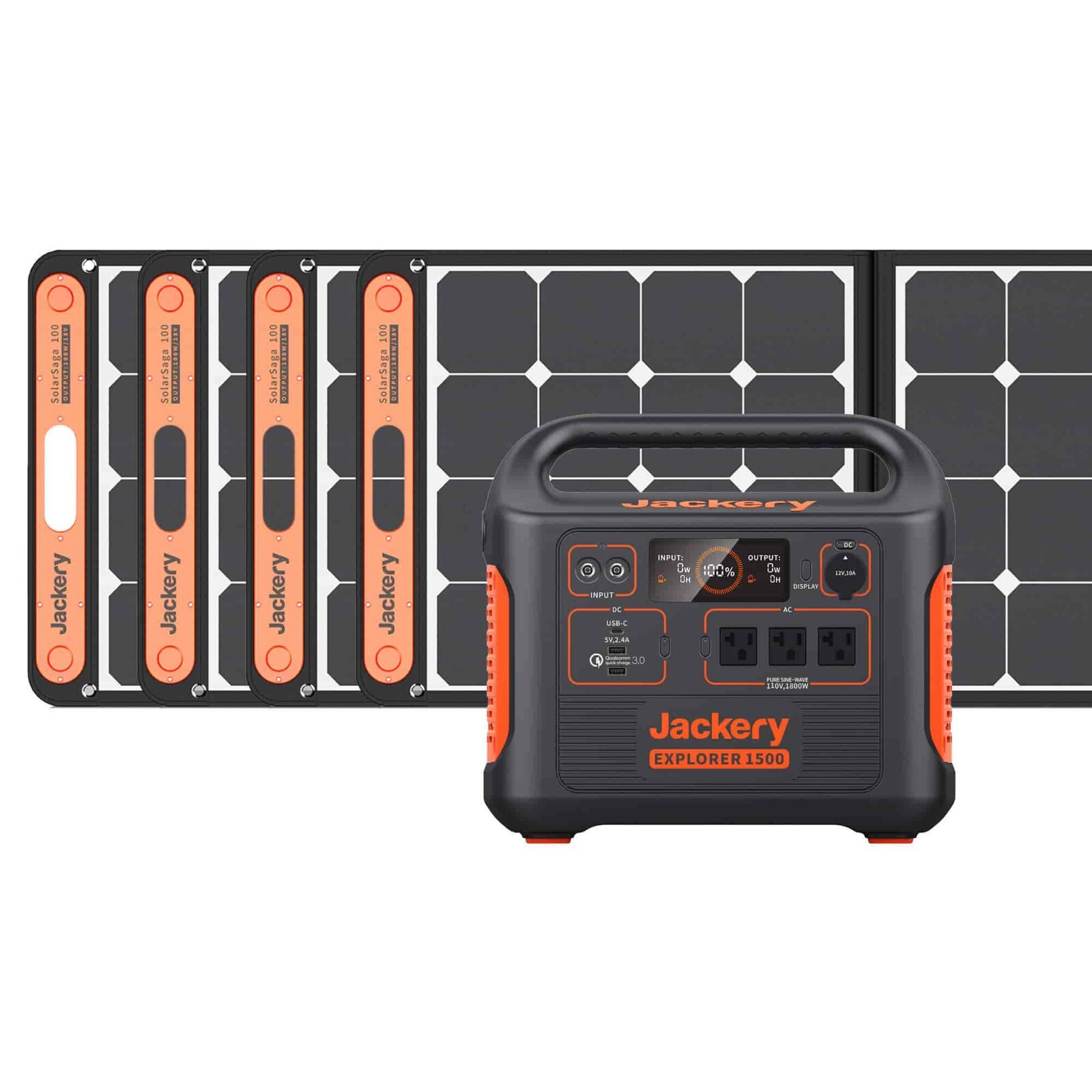 Jackery Solar Generator 1500 (Explorer 1500 + SolarSaga 100W) 4xSolarSaga 100