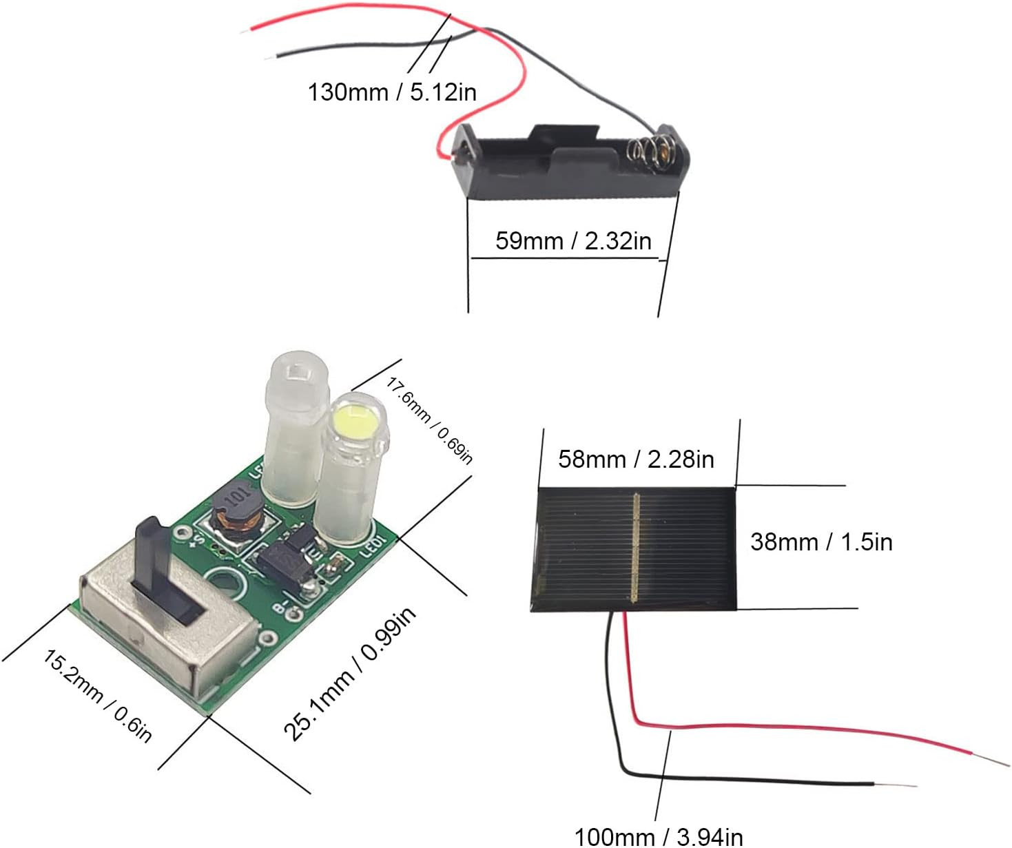 2 Sets Small Solar Panels, Mini Solar Panels, 1.2V Solar Cell with PCB Board, So