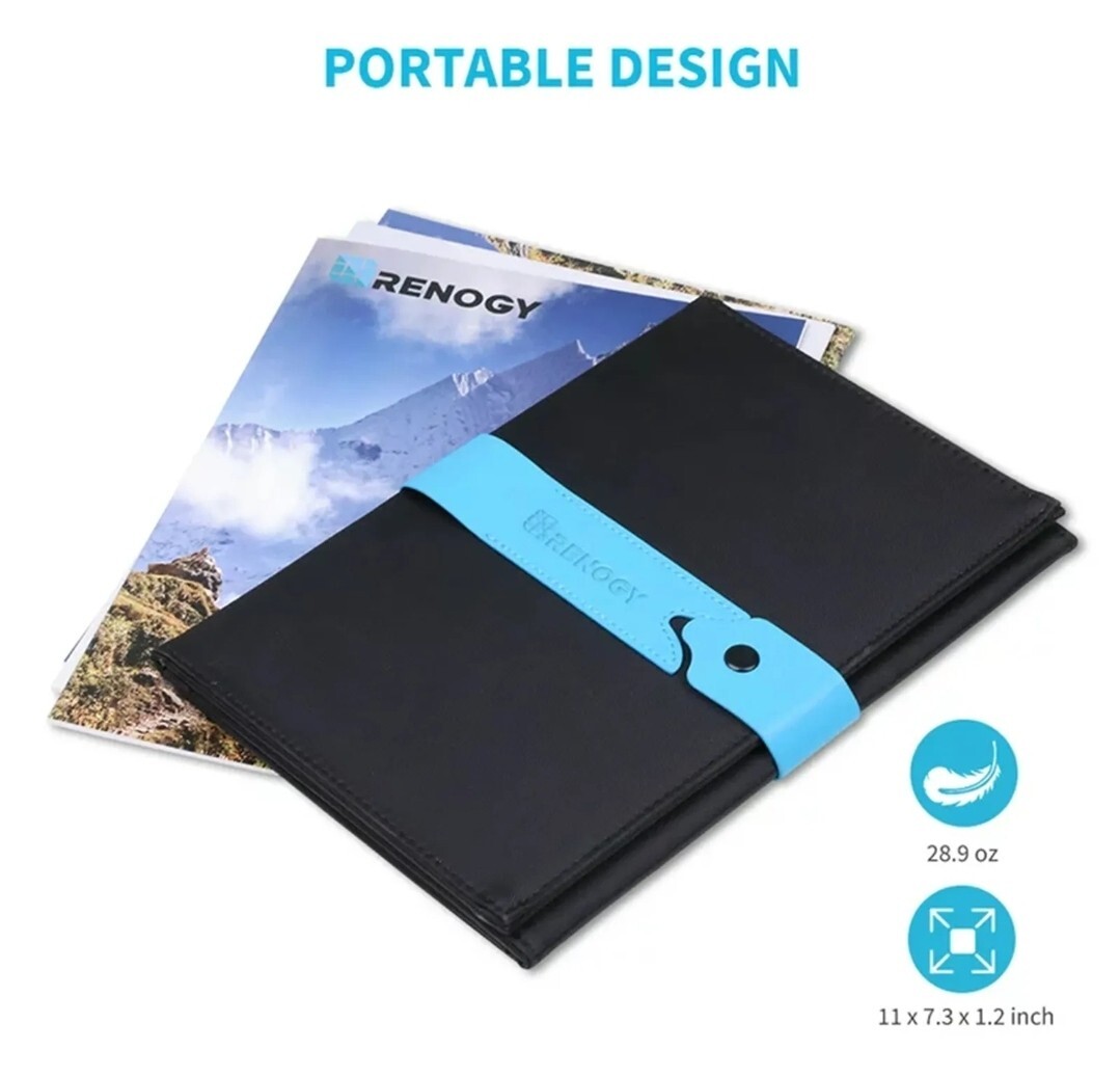 Renogy E.FLEX 21 Watt Foldable Waterproof Solar Panel with Kickstand, Black