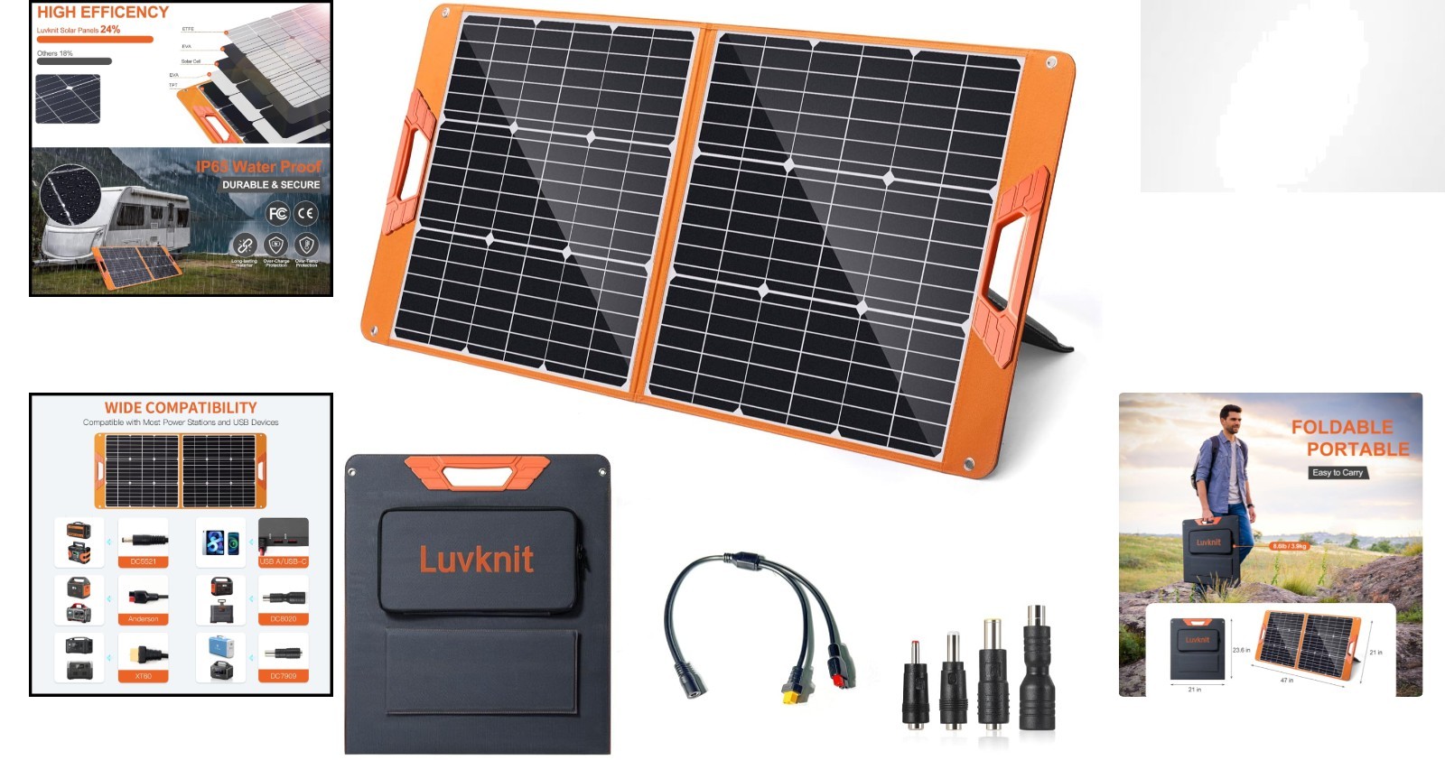 High-Efficiency 100W Portable Solar Charger – Ideal for Home Backup & Travel