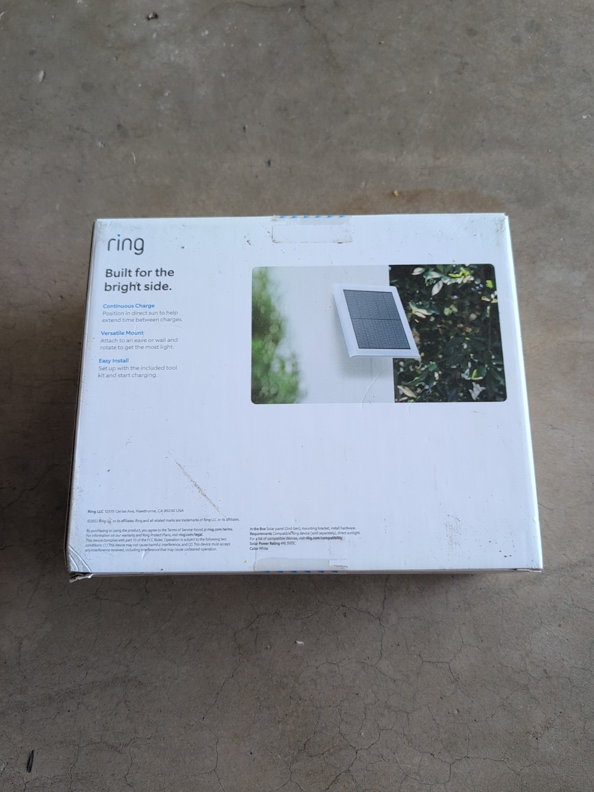 Ring 2nd Generation 4W Solar Panel for Select Ring Security Cameras – White