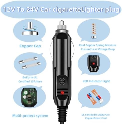 6.8FT Portable12V/24V Car Charger Suitable Compatible Ecoflow Delta/River, Bluet