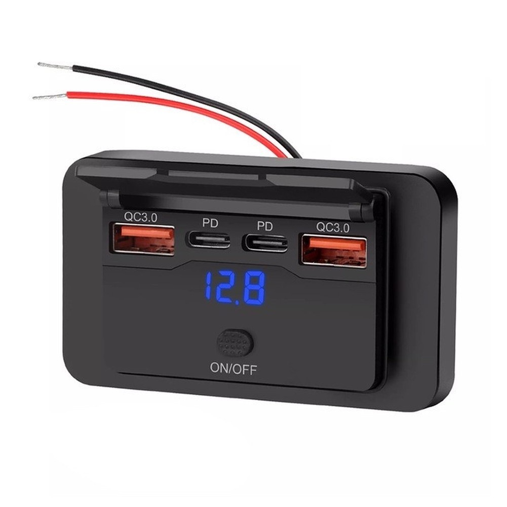 RV USB Charging Panel Dual USB C PD 36W Each + For QC3.0 12V 24V System