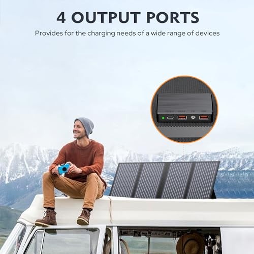 40W Solar Panel 40 Watt Foldable Solar Panel for Portable Power – Black 40W