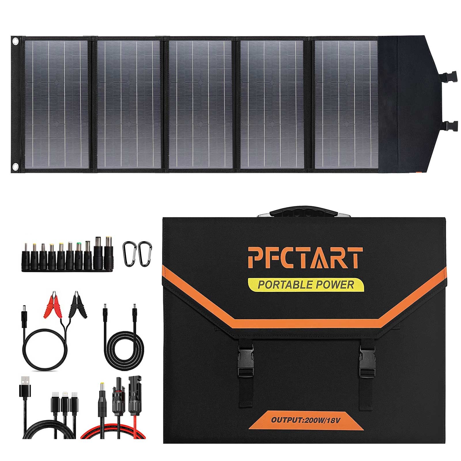 200W 18V Folde Solar Panel Kit Solar Charger for RV Camping Fishing Outdoor US