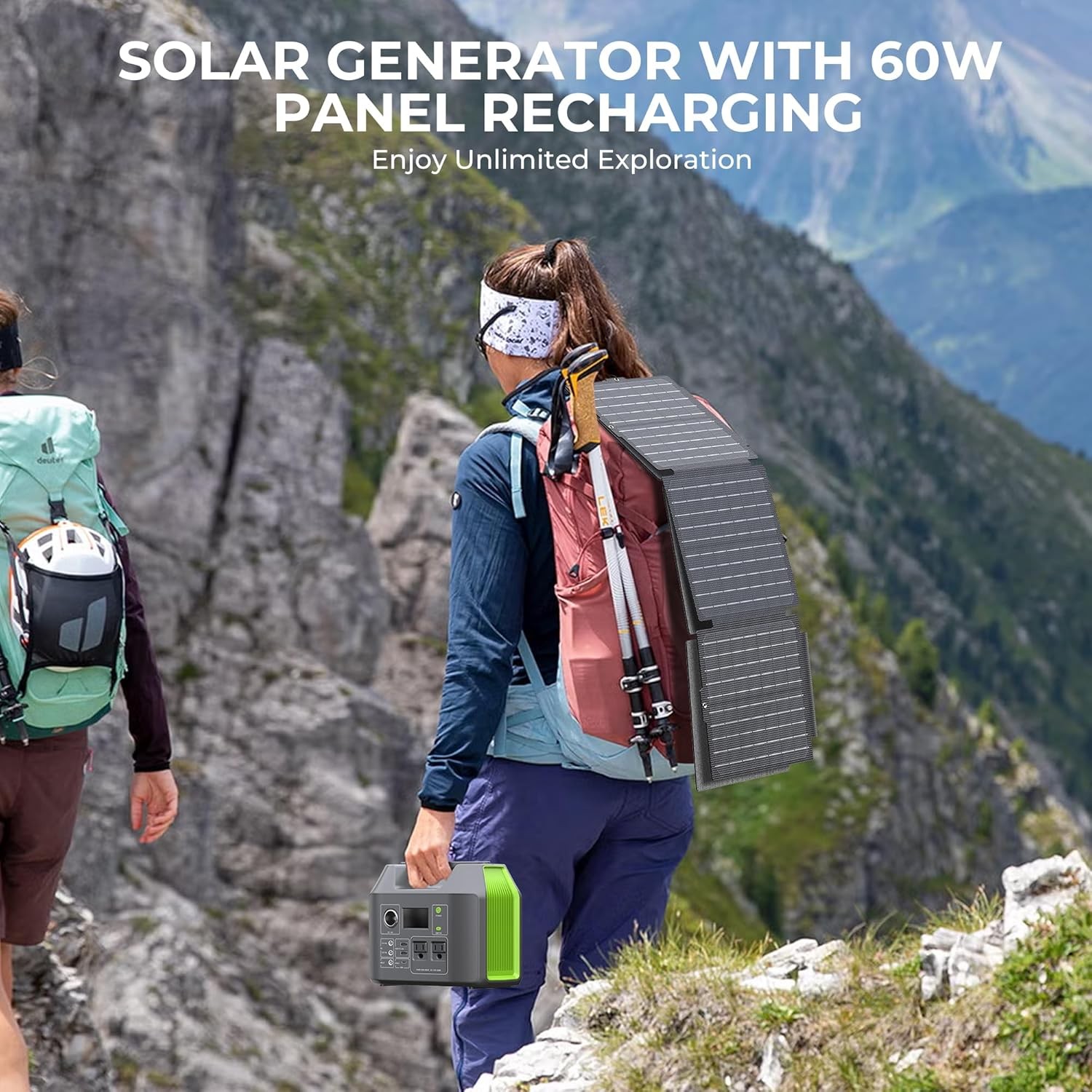 Portable Solar Generator 296Wh with 60W Panel Foldable