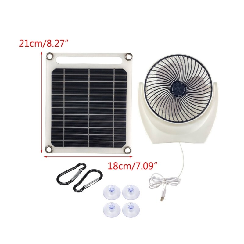 6W Solar Powered Exhaust Fan for Greenhouse Shed Barn Chicken Fan