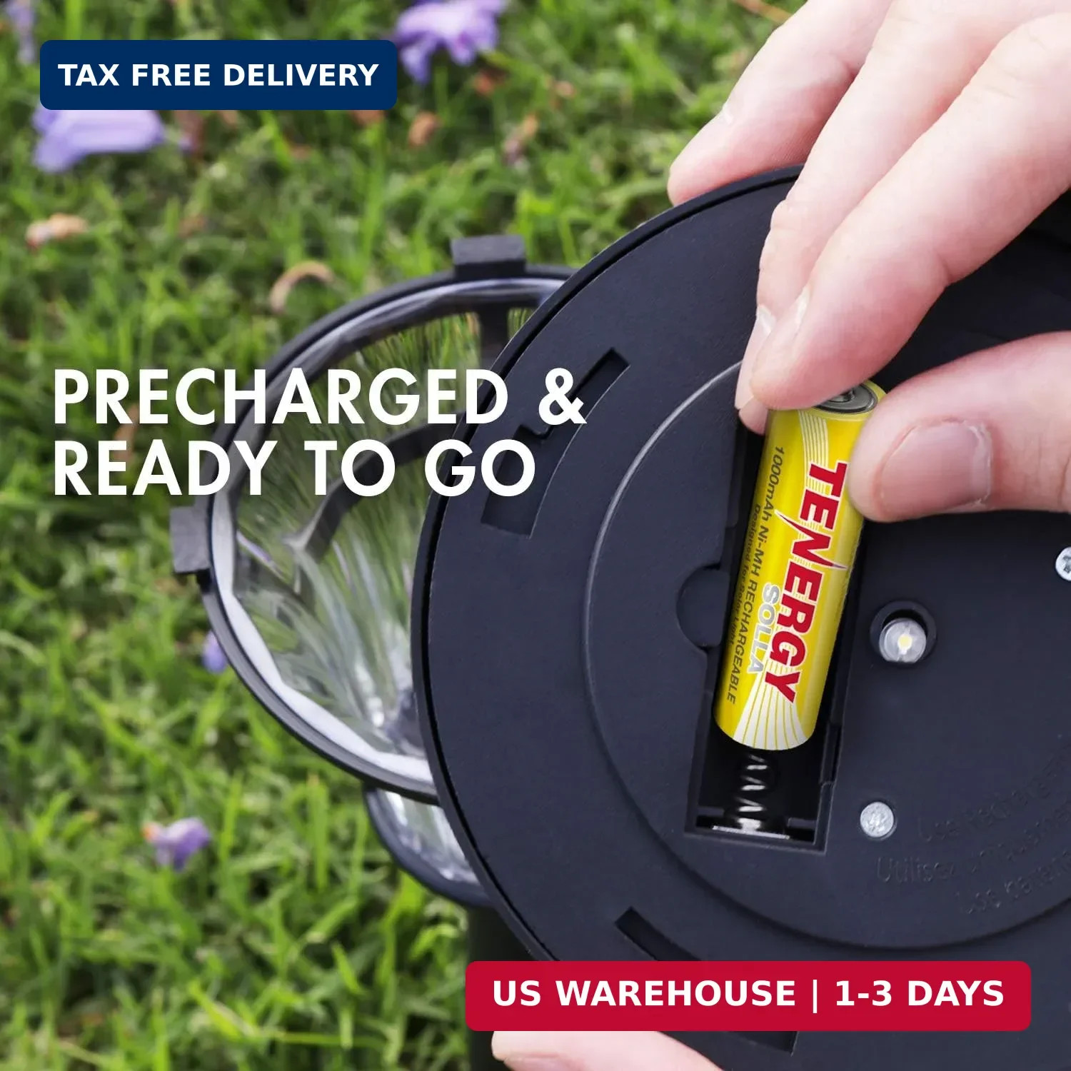 Tenergy Solla Rechargeable NiMH AA Battery, 1000mAh Solar Batteries for Solar Ga