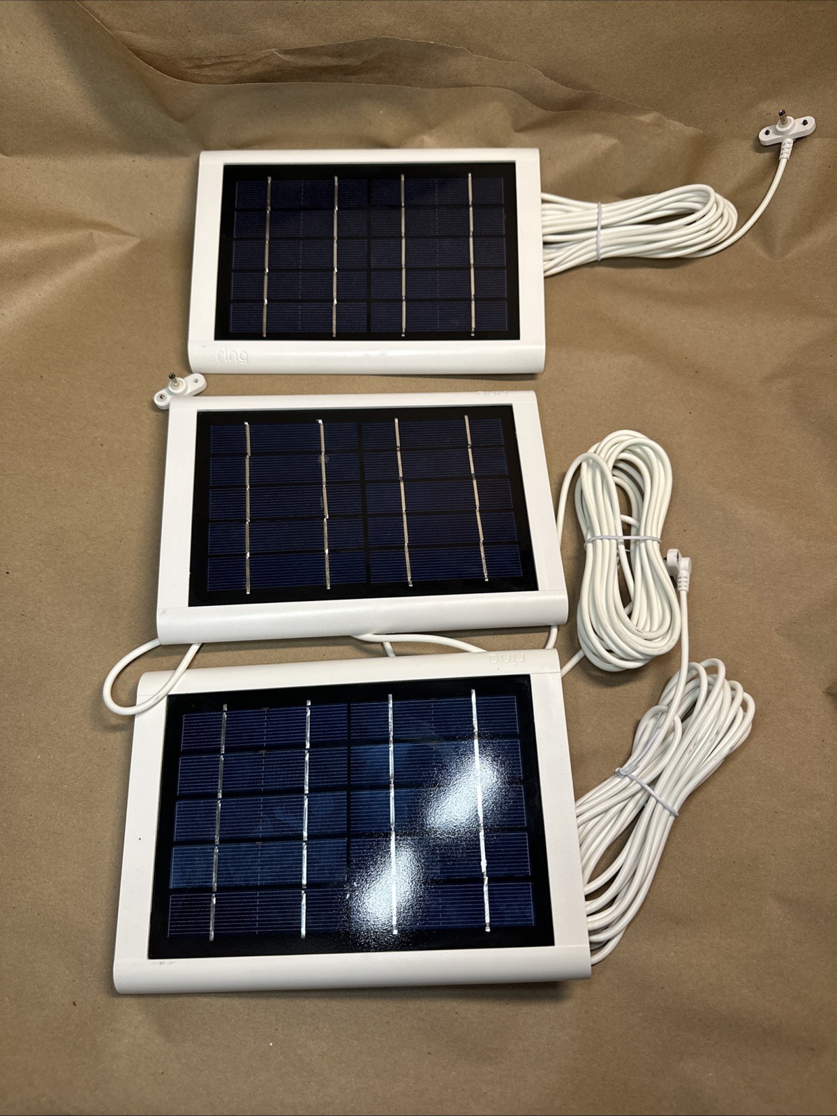 3X Ring Solar Panel for Ring Spotlight Cam Battery/Stick Up Cam Battery – White