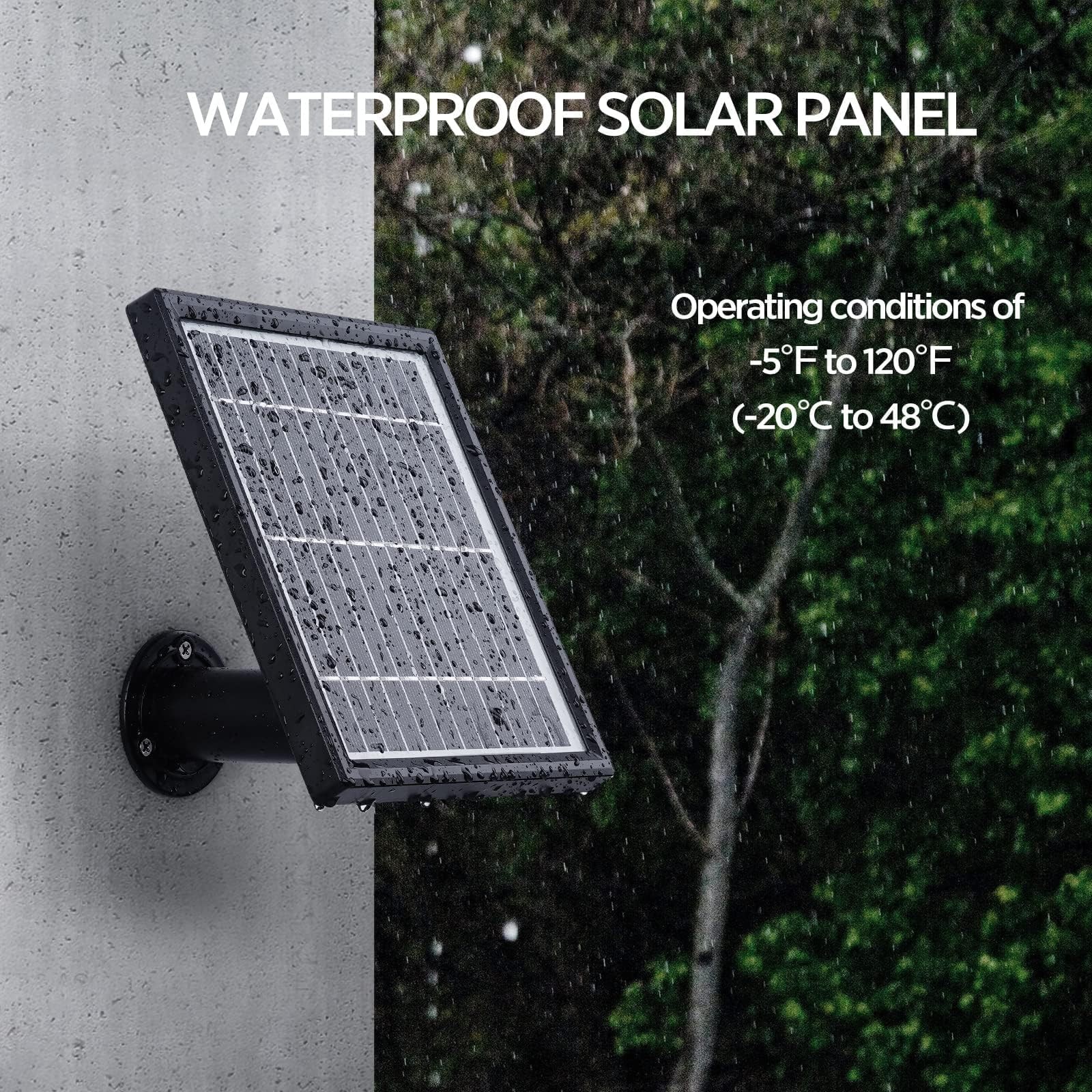 Solar Panel for Ring Stick Up Cam Battery & Plugin, 12ft Waterproof Cable, Co…
