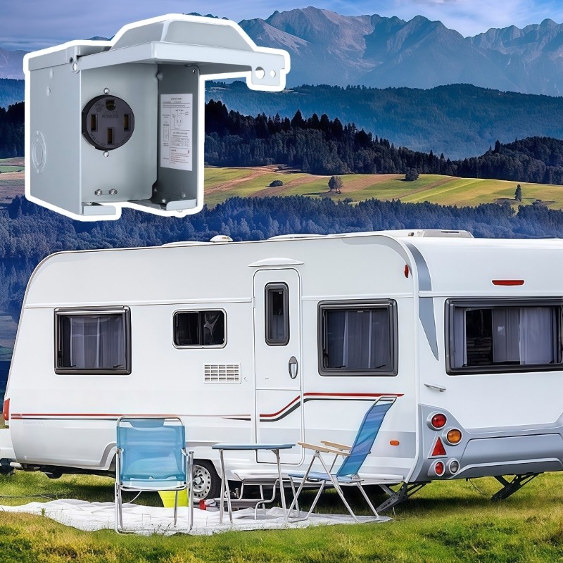 Camping Site 50A Power Supply Inlet for Motorhome 14-50R Charging Waterproof