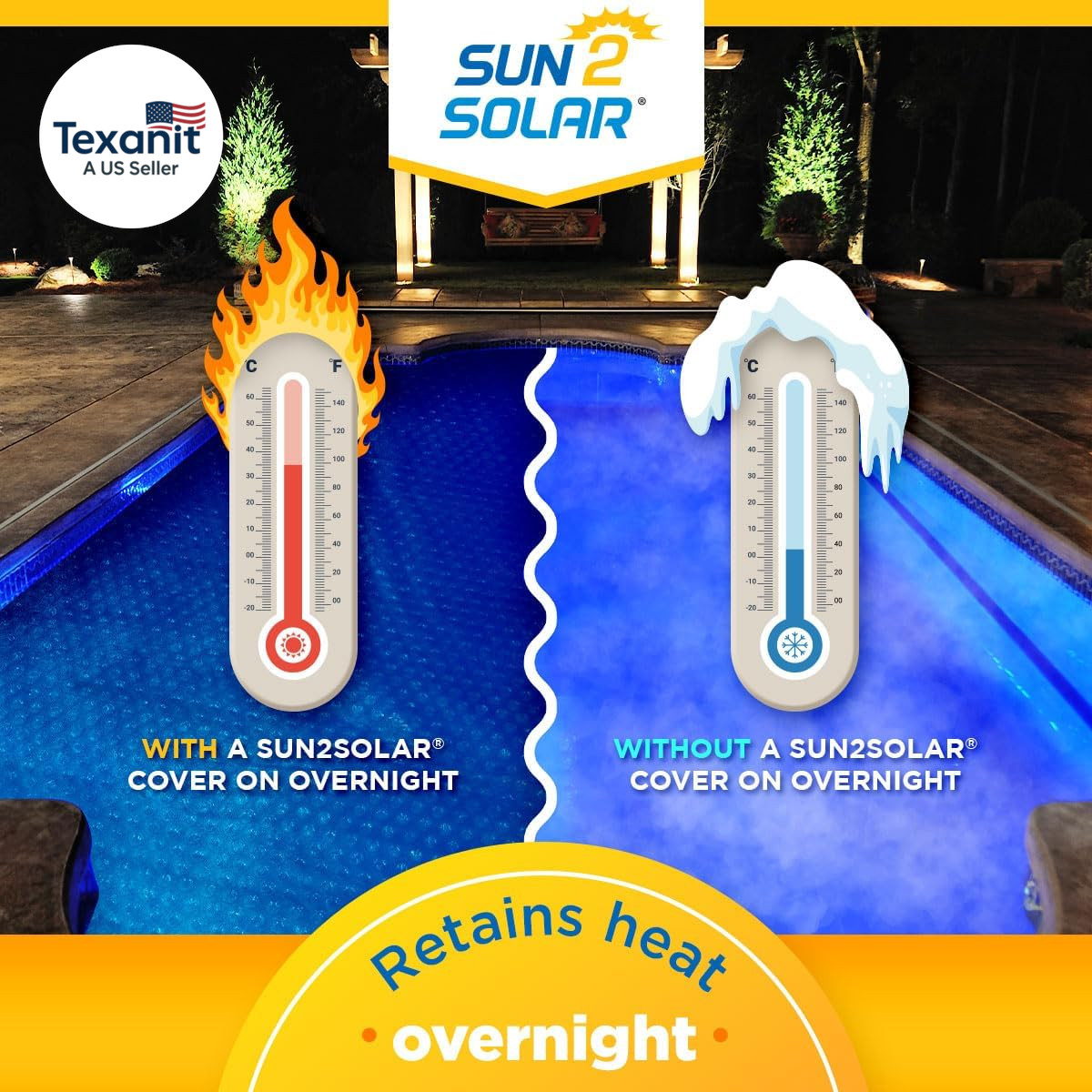 Blue 16 Ft X 32 Ft Rectangle Solar Cover | 1200 Series | Heat Retaining Blanket